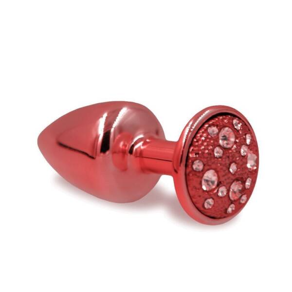 Plug M Vermelho com Pedra Cravejada em Strass- HARD